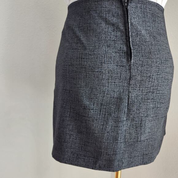 Vintage Y2K Urban Girl Gray High Waisted Mini Skirt Side Slits Office Siren M - Picture 7 of 9